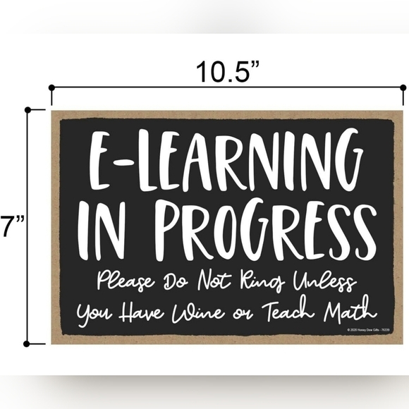 E-Learning in Progress Wood Hanging Home Decor - Picture 2 of 6